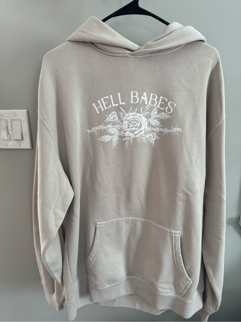 Hell Babes Graphic Hoodie - Beige